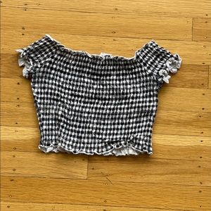 H&M Divided | Blk&Wht Houndstooth Cropped Top| XXS